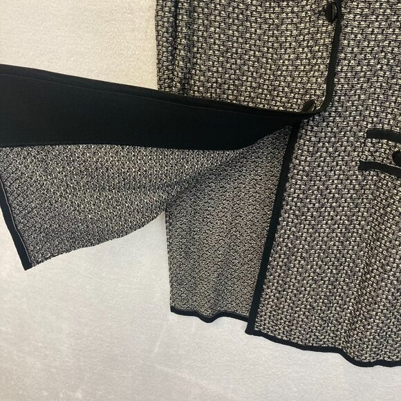 Ming Wang Knit Cardigan Tunic Womens Small S Business Blazer Black Long Mature - Picture 11 of 14